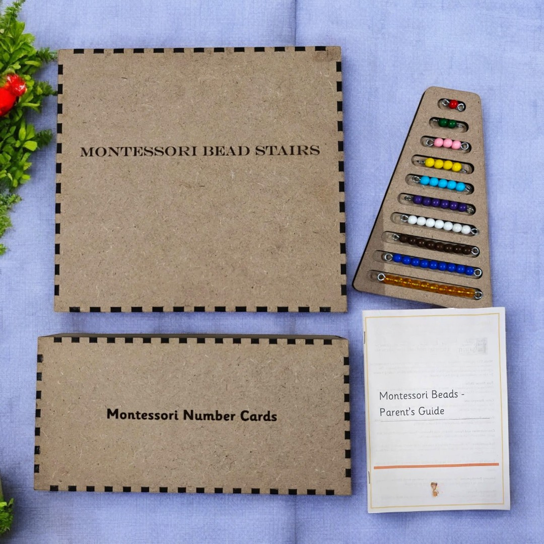 Montessori beads, numbers Cards and stair Combo Kit